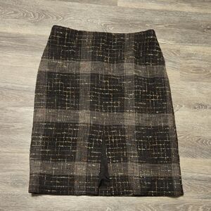 NWT Jenne Maag Front Slit Plaid Skirt Sz L/10